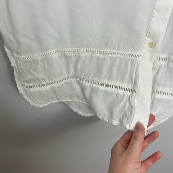 Zara lace embroidery semi sheer boho oversized blouse - Picture 3 of 10